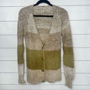 Free People | Chunky Knit V-Neck Button Cardigan